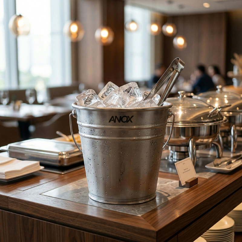 Xô Inox 430 ANOX đựng đá nước, quai inox | Hàng Việt Nam