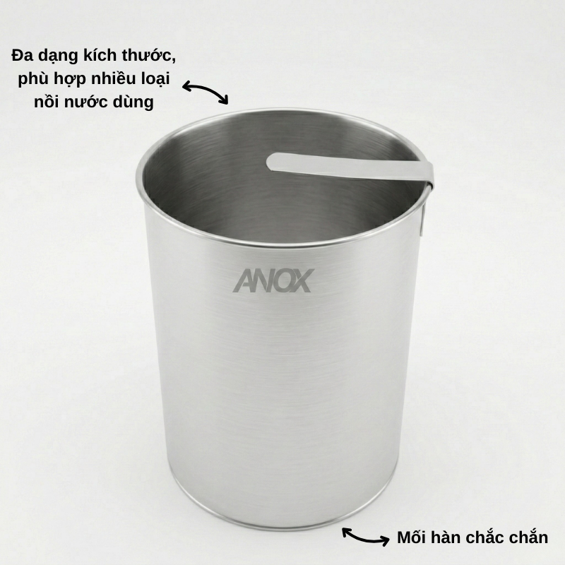 Lòng Trụng Inox 430 ANOX Cho Nồi Hủ Tiếu | Trụng Phở, Bún Chống Rỉ | Đường kính 20cm