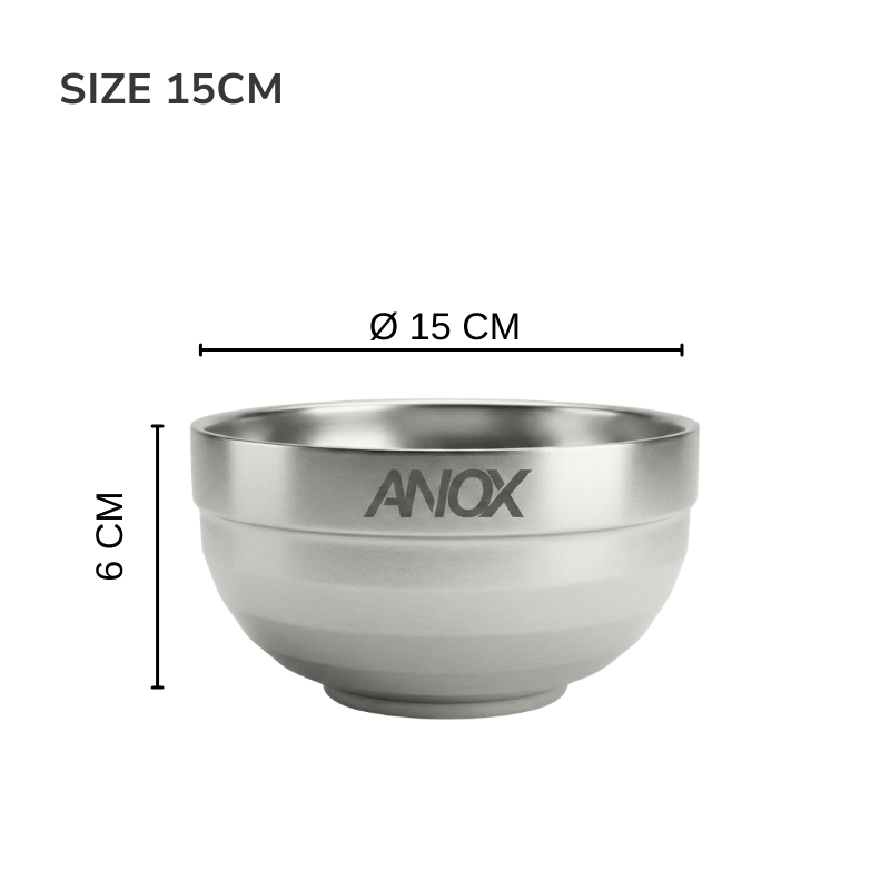 Tô chén bát Inox 304 Thiết kế Hàn Quốc | Hai lớp cách nhiệt | Hàng Việt Nam - Thương hiệu ANOX