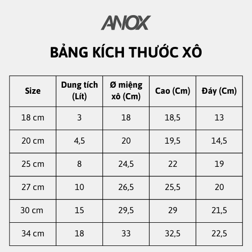 Xô Tròn Inox 430 ANOX đựng đá nước, quai inox |Hàng Việt Nam - Thương hiệu ANOX