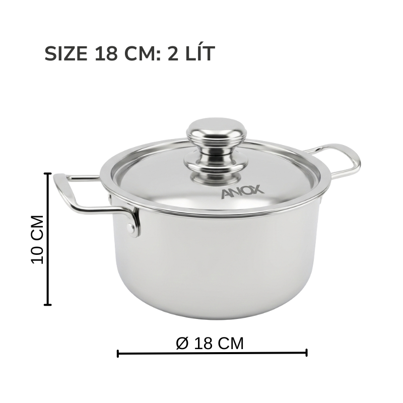 Nồi Inox 430 ANOX Không gỉ Đáy Từ | Hàng Việt Nam