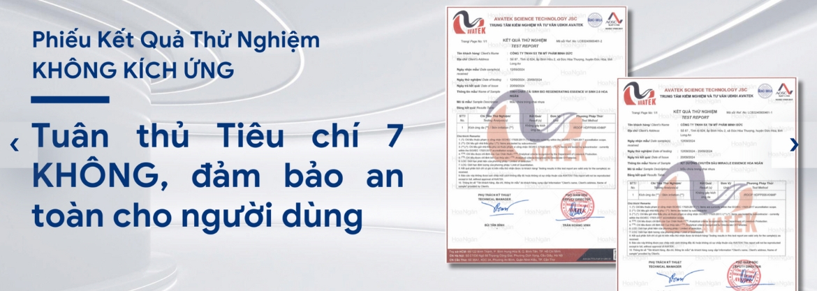 Tiêu chí 7 không Mỹ phẩm Vi sinh Hoa Ngân