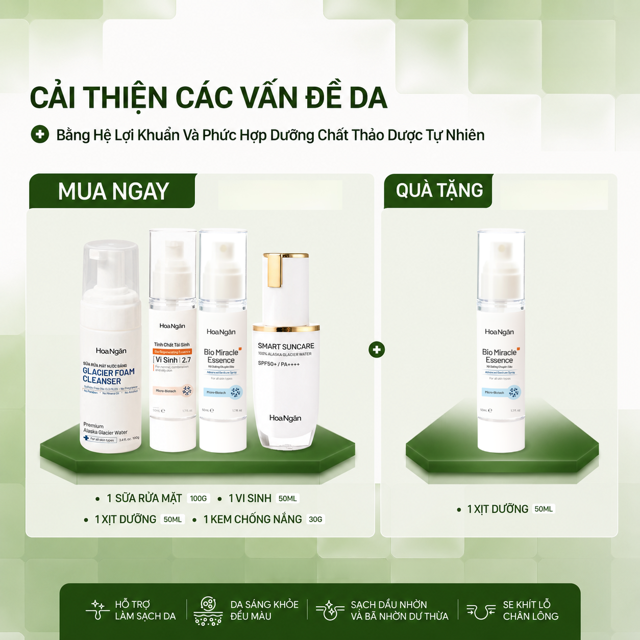 Combo 2 Chống nắng, hỗ trợ điều trị mụn và nám, phục hồi toàn diện tại nhà | Có HLV đồng hành 3 tháng
