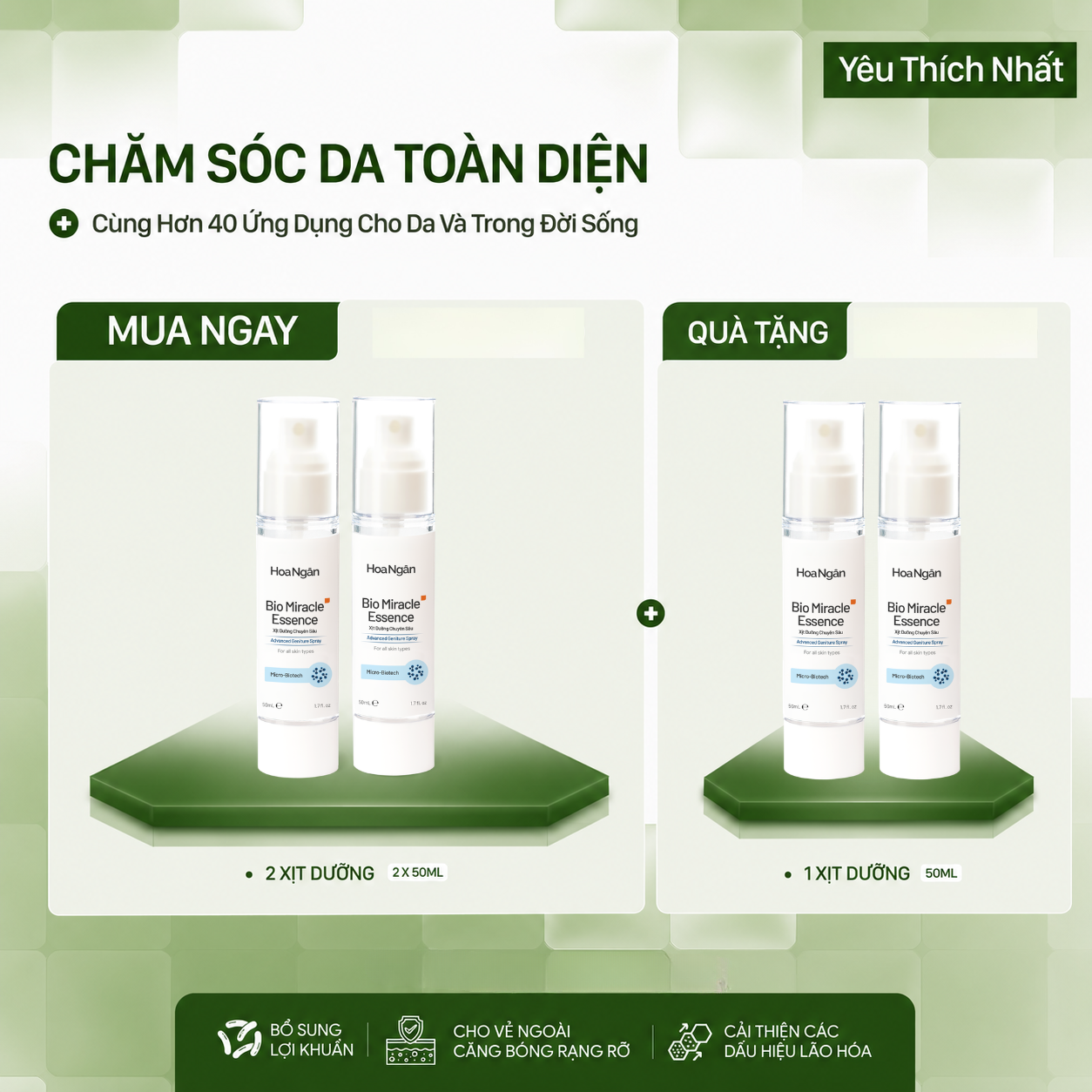 Combo 3 Xịt dưỡng Miracle Essence phục hồi | Có HLV đồng hành 3 tháng