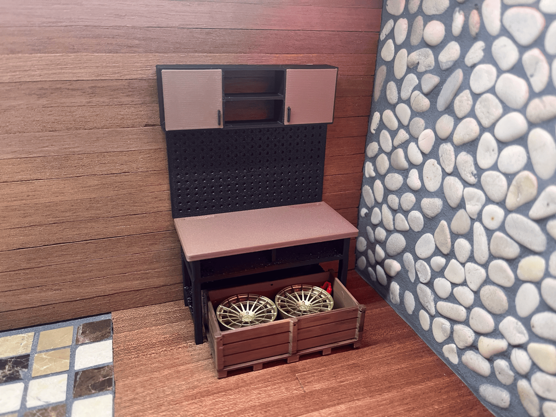 Kệ Kho Phụ Tùng Garage (Storage Rack) – Tỉ lệ 1/24