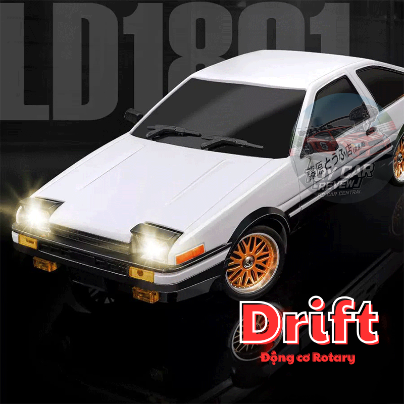 [NEW 2025] Bản cao cấp R002 - Xe RC điều khiển, xe Drift AE86 Trắng 1/18