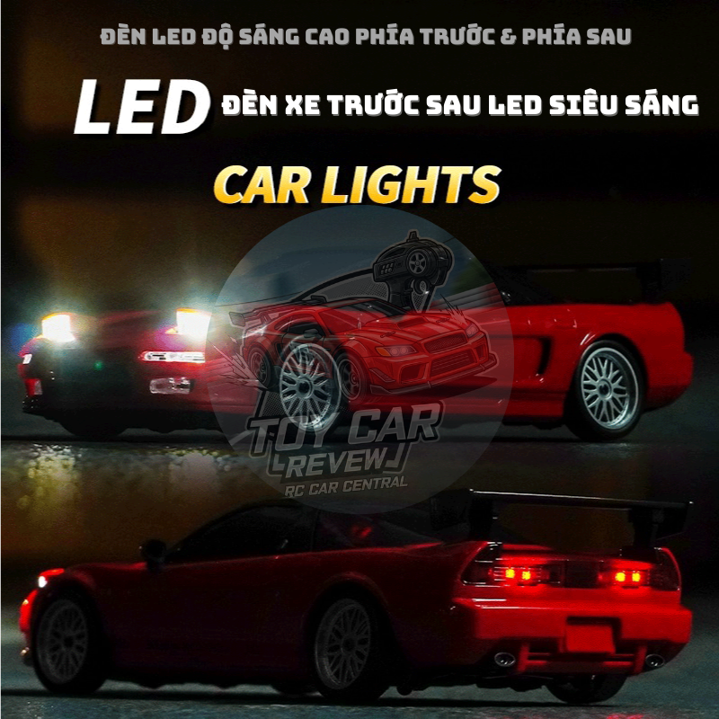 [NEW 2025] Bản cao cấp R002 - Xe RC điều khiển, xe Drift NSX ĐỎ 1/18