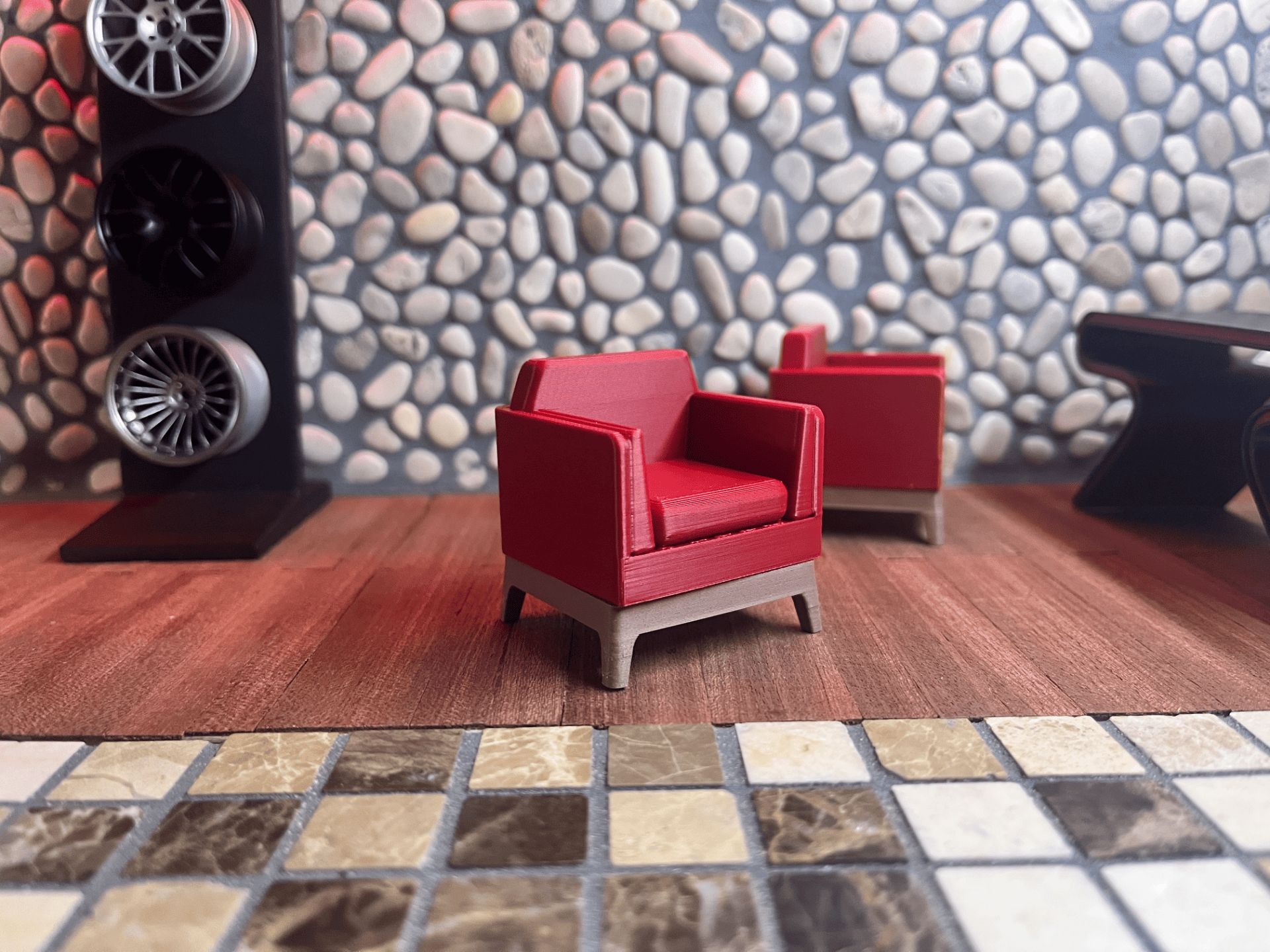 Ghế Sofa Đơn Cao Cấp – Phụ Kiện Trang Trí Văn Phòng & Gara Mô Hình