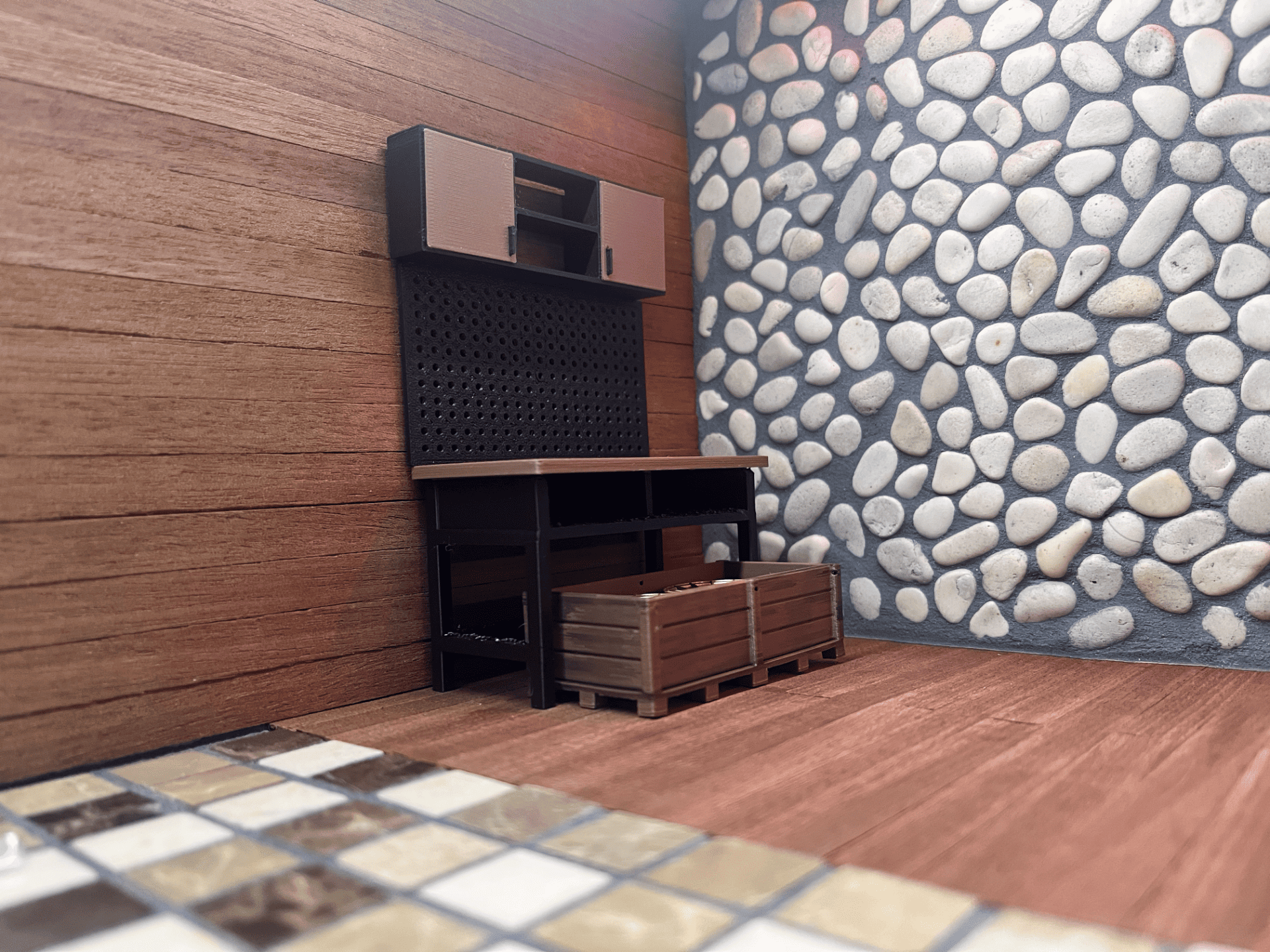 Kệ Kho Phụ Tùng Garage (Storage Rack) – Tỉ lệ 1/24