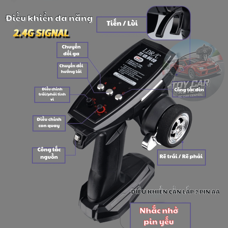 [NEW 2025] Bản cao cấp R002 - Xe RC điều khiển, xe Drift AE86 Trắng 1/18