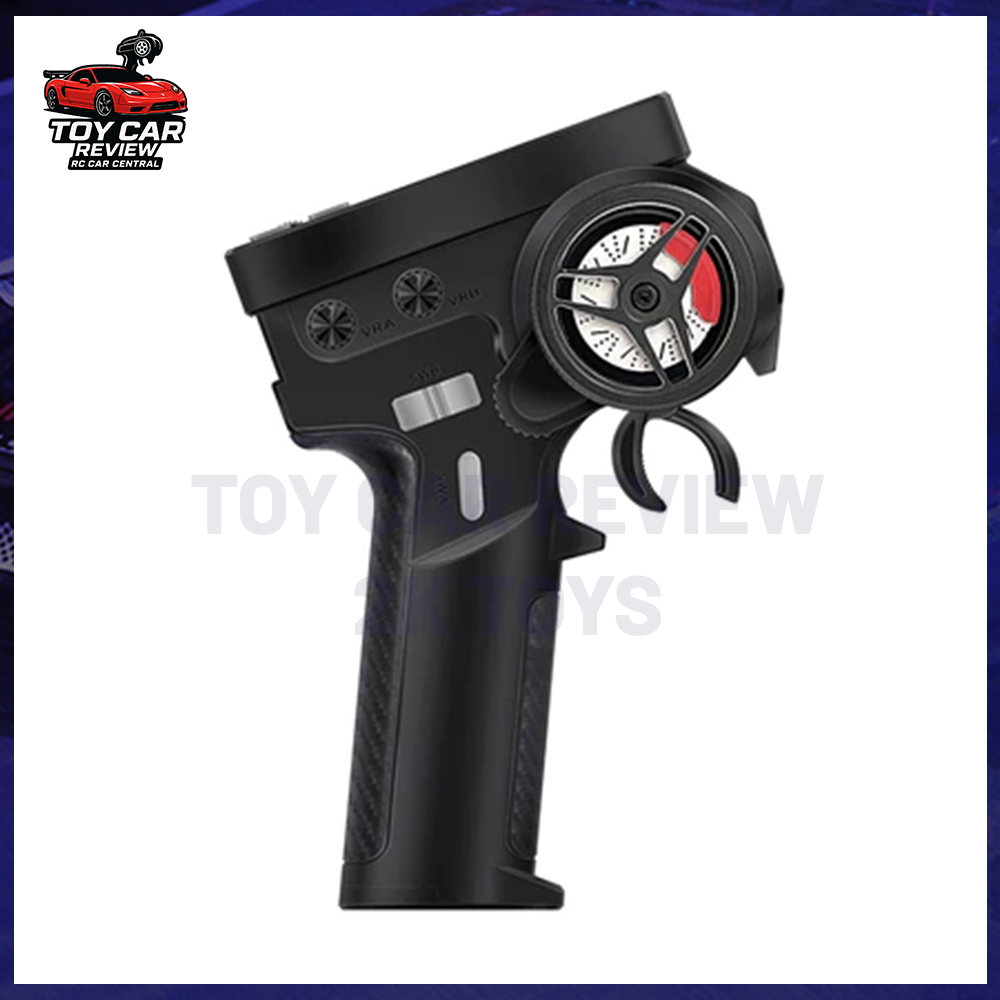 Tay điều khiển HotRC Huahang CT10B, vô-lăng kim loại, 4 kênh, kèm receiver mini 2.4G – Dùng cho xe RC RWD