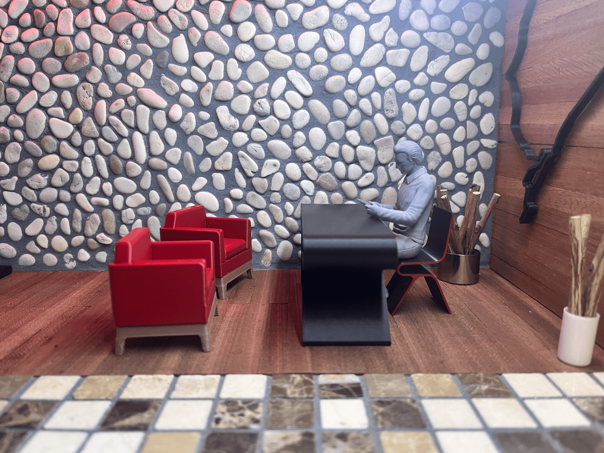 Ghế Sofa Đơn Cao Cấp – Phụ Kiện Trang Trí Văn Phòng & Gara Mô Hình