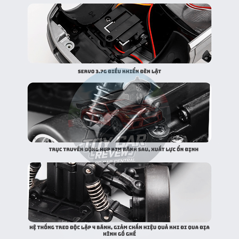 [NEW 2025] Bản cao cấp R002 - Xe RC điều khiển, xe Drift NSX ĐỎ 1/18