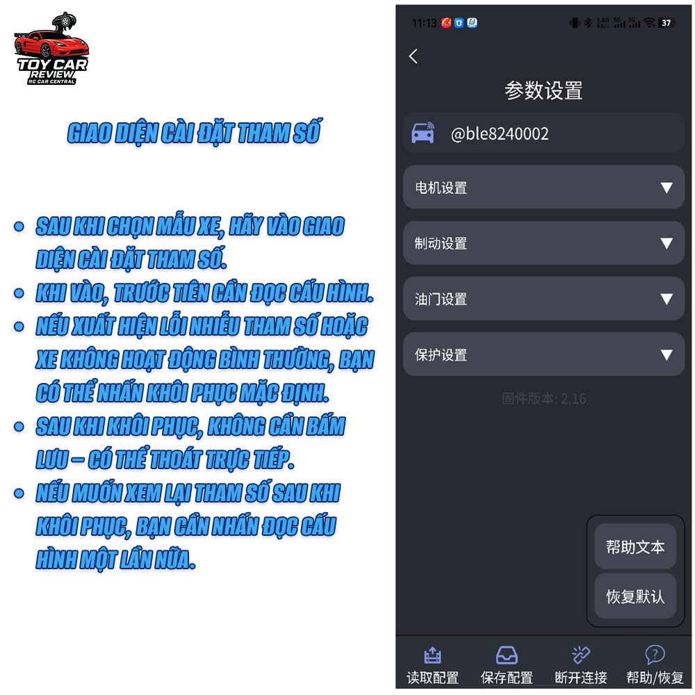 ESC outrunner mini, vỏ kim loại anod, chỉnh qua Bluetooth App - TG Racing