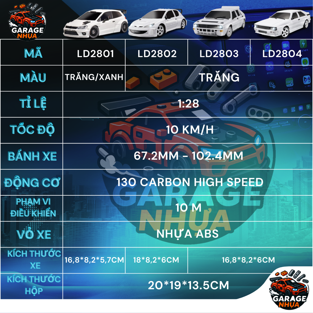 [HOT 2025] LDR/C 1/28 RC DRIFT CAR LD2801/02/03/04