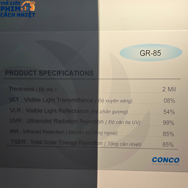 Phim Cách Nhiệt Cửa Kính Conco GR-85