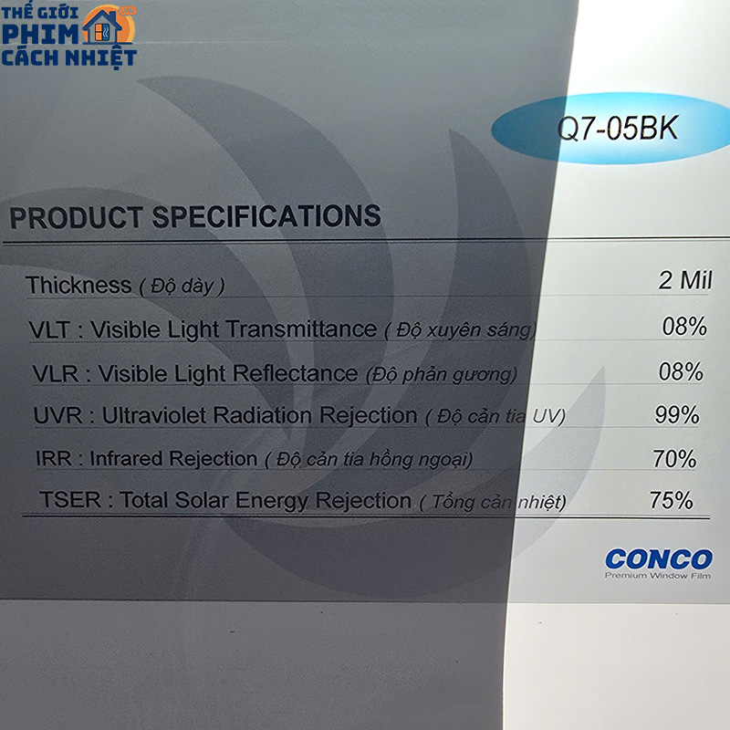 Phim cách nhiệt cửa kính Conco Q7-05BK
