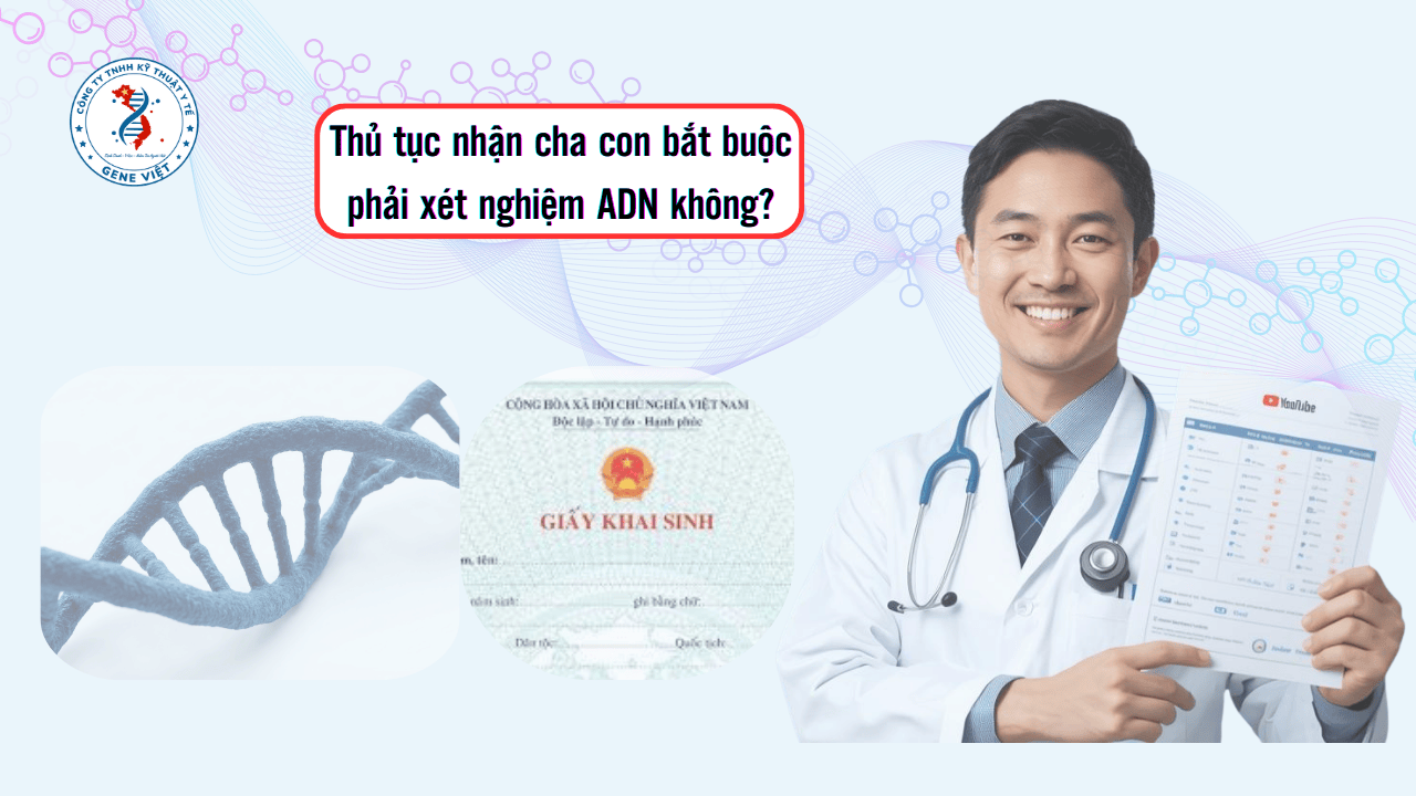 Thủ tục nhận cha con bắt buộc phải xét nghiệm ADN không?