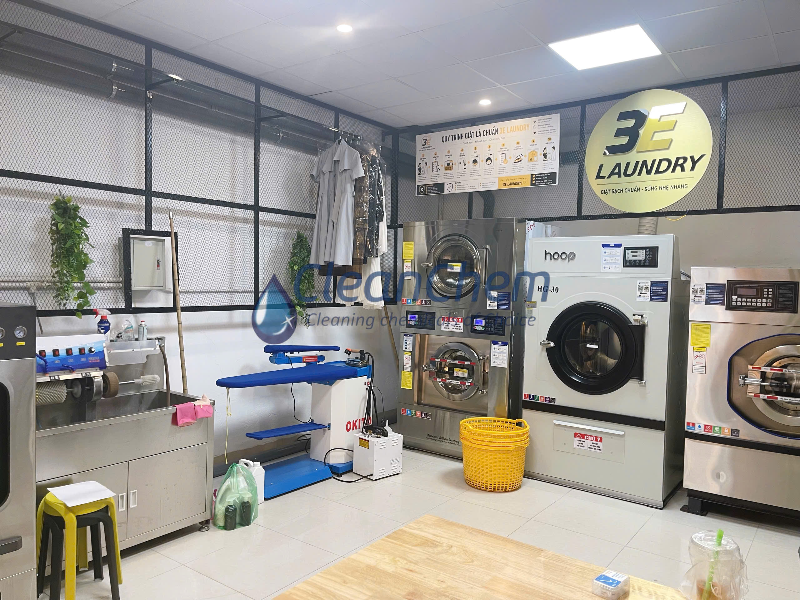Dự Án Tiệm Giặt 3E Laundry (Phùng Hưng - Hà Nội): Full Combo Tiệm Giặt Cao Cấp Trọn Gói Cùng CleanChem Việt Nam