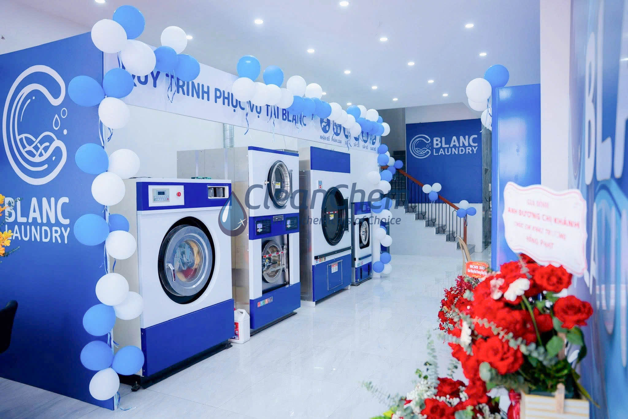 Dự Án Tiệm Giặt Blanc Laundry (TP. Vinh): Từ Bản Vẽ 3D Đến Xưởng Giặt Công Nghiệp Chuẩn Quốc Tế Trọn Gói Cùng CleanChem