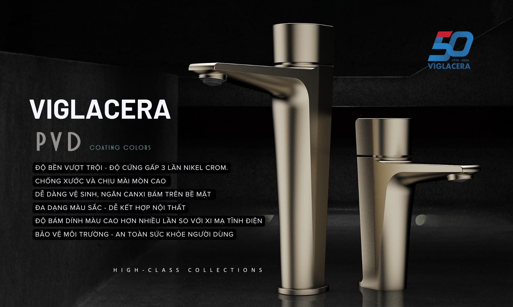 Sen vòi phủ PVD: Sản phẩm cao cấp mới của Viglacera trong hệ sinh thái Vật Liệu Xanh