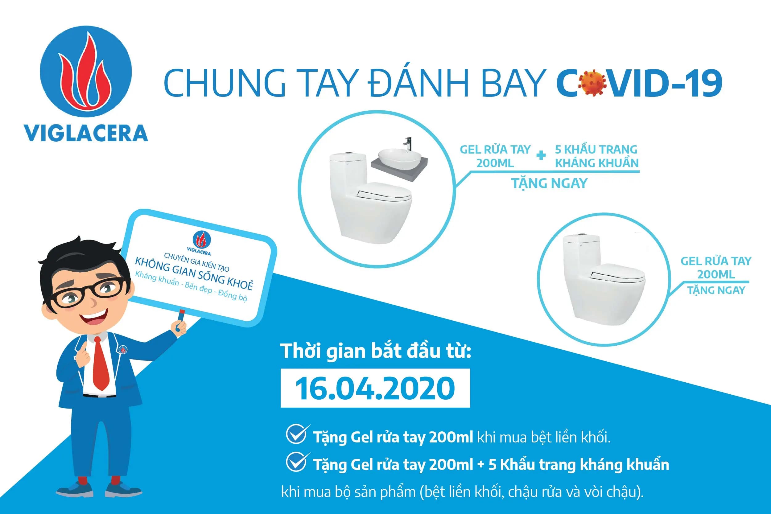 Cùng VIGLACERA chung tay đánh bay Covid-19