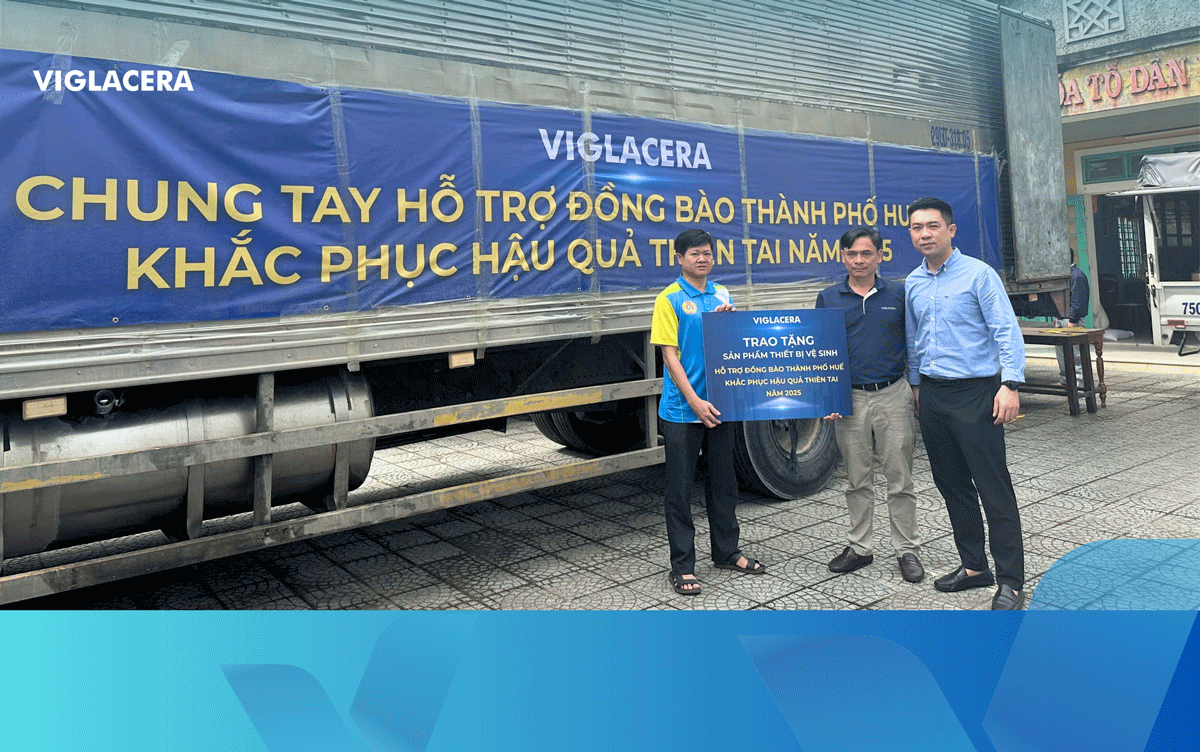 Thiết bị vệ sinh Viglacera chung tay hỗ trợ Thành phố Huế khắc phục hậu quả mưa lũ