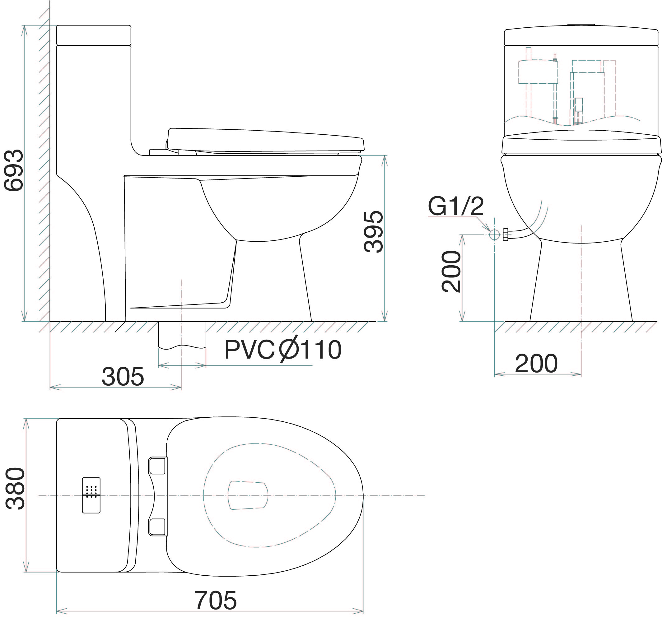 Bàn cầu một khối BL5