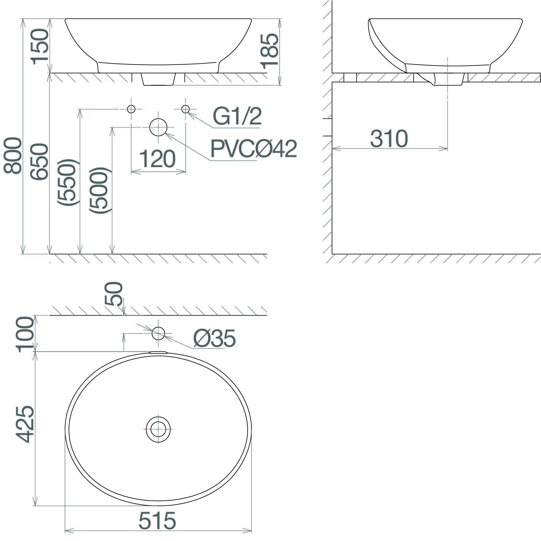Chậu dương bàn BS415