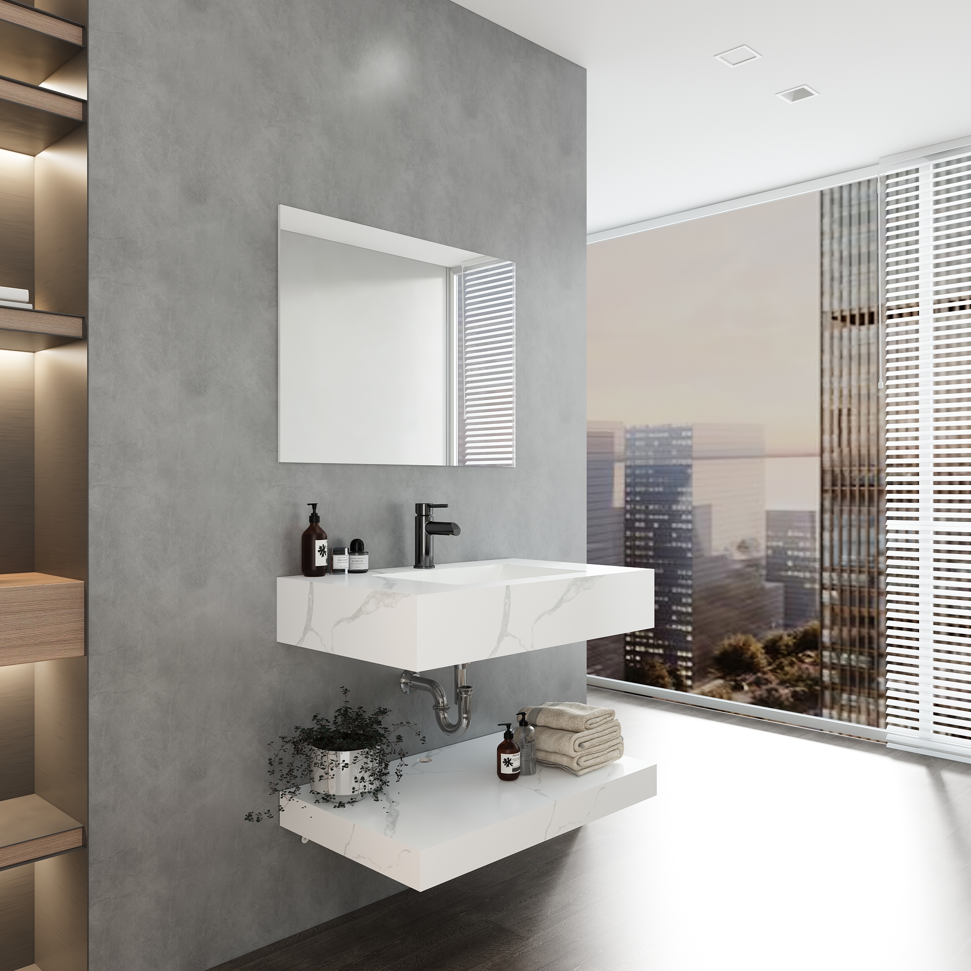 Chậu bàn đá 2 tầng NY51-9GP01