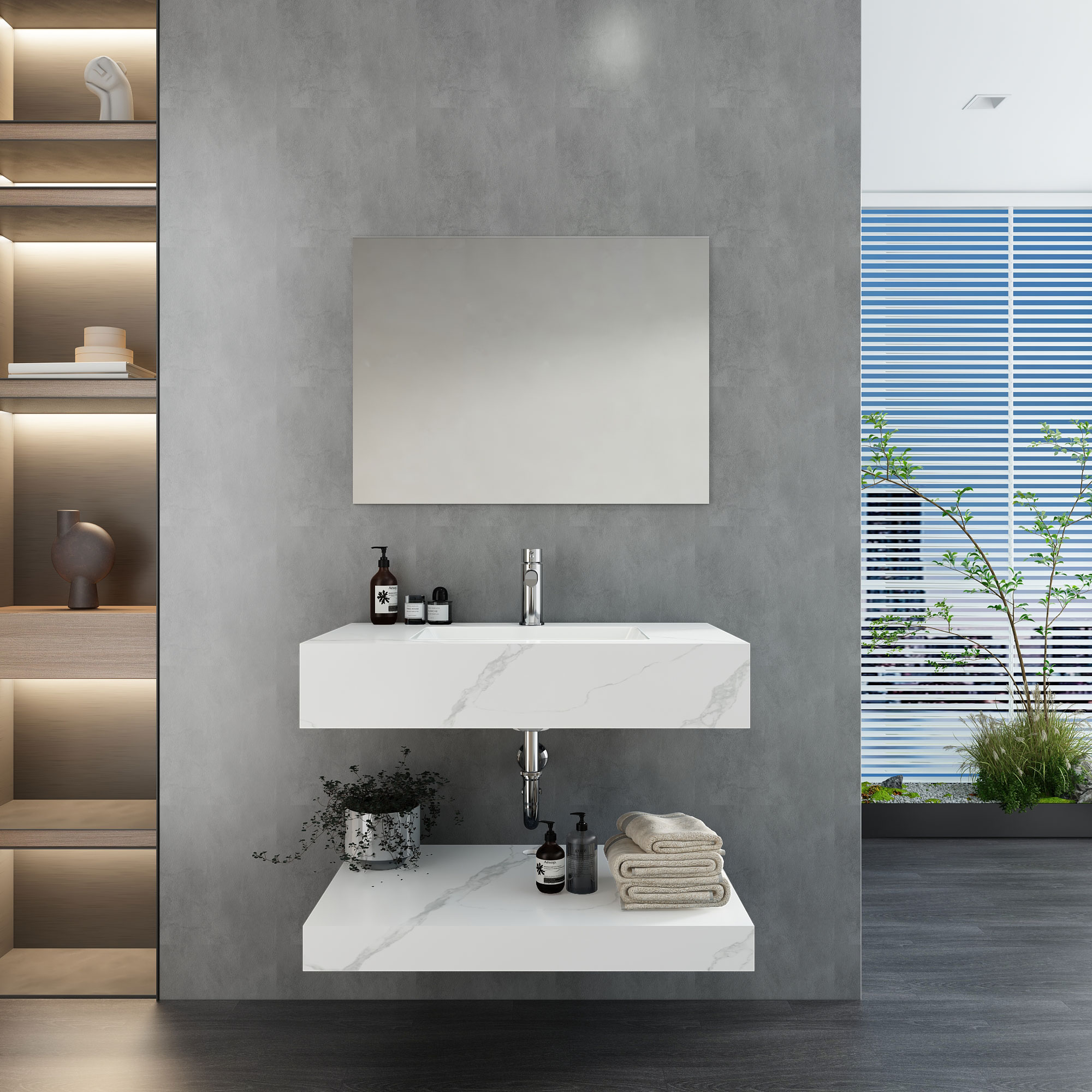 Chậu bàn đá 2 tầng NY51-9GP01