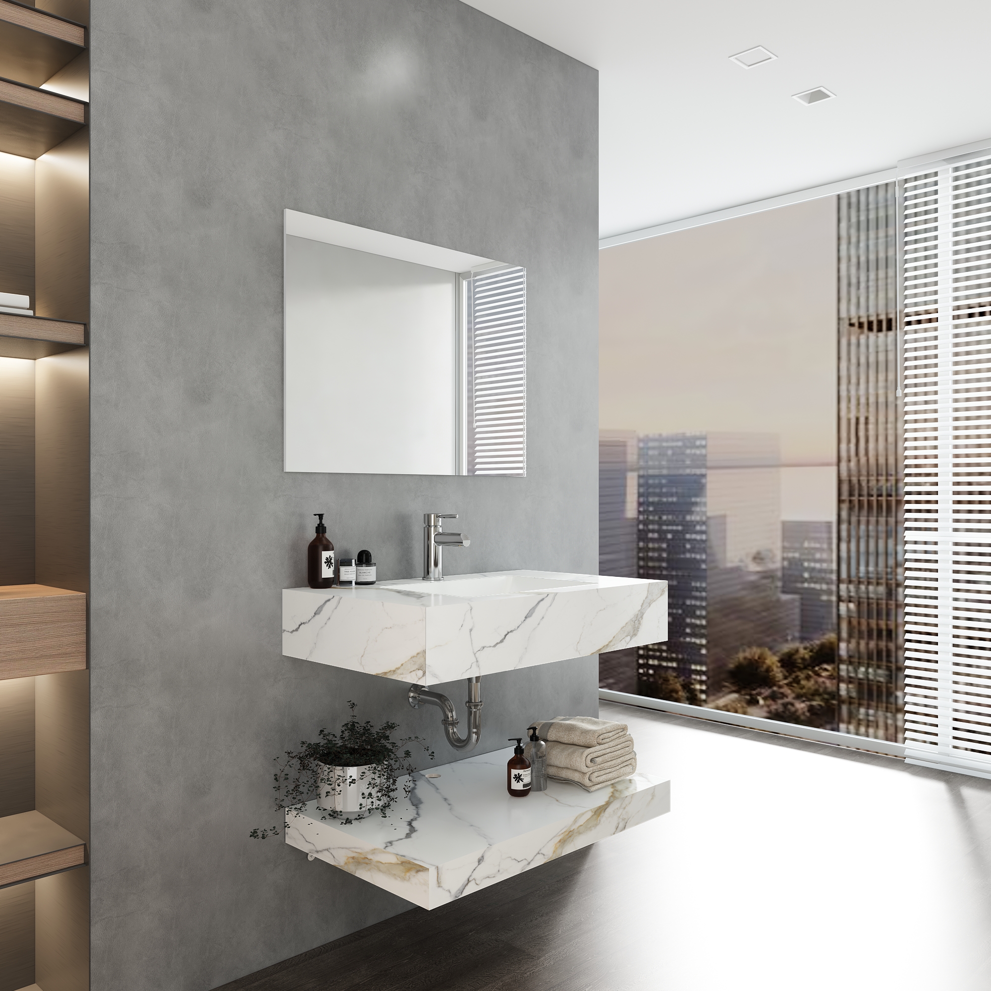 Chậu bàn đá 2 tầng PHL-9S01P