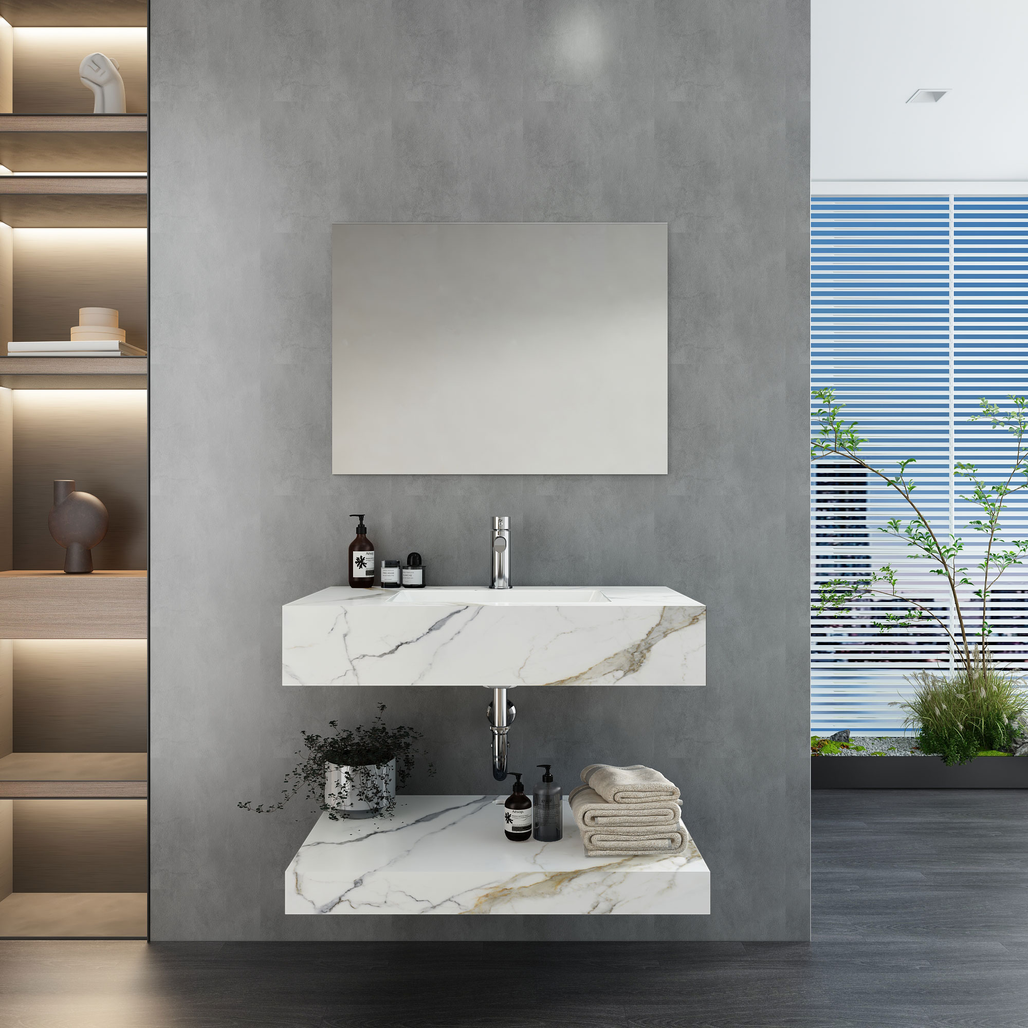 Chậu bàn đá 2 tầng PHL-9S01P