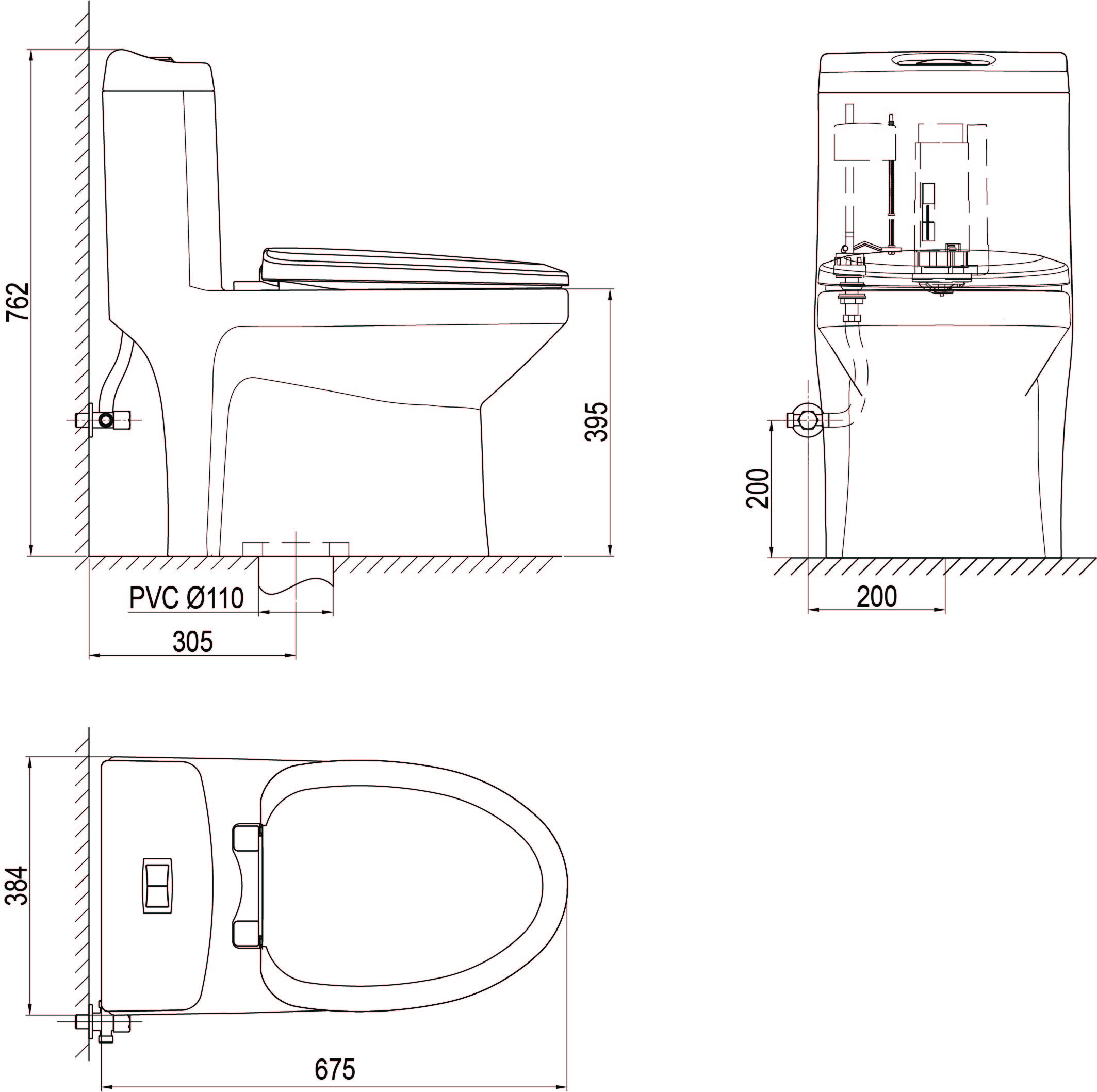 Bàn cầu một khối S301