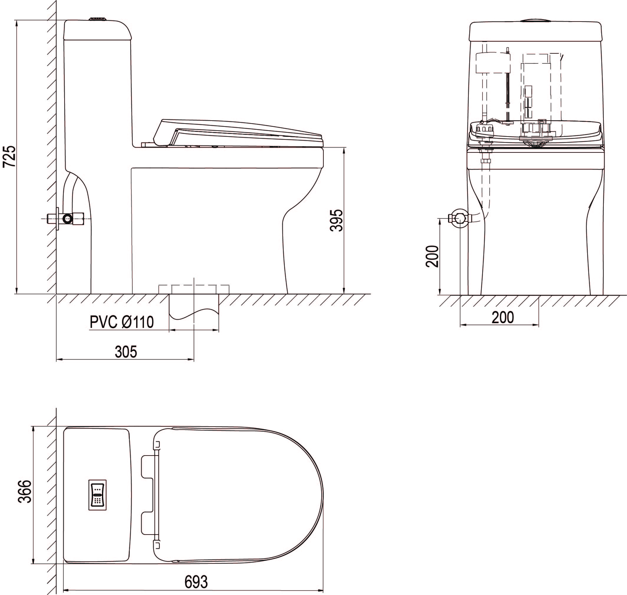 Bàn cầu một khối S304