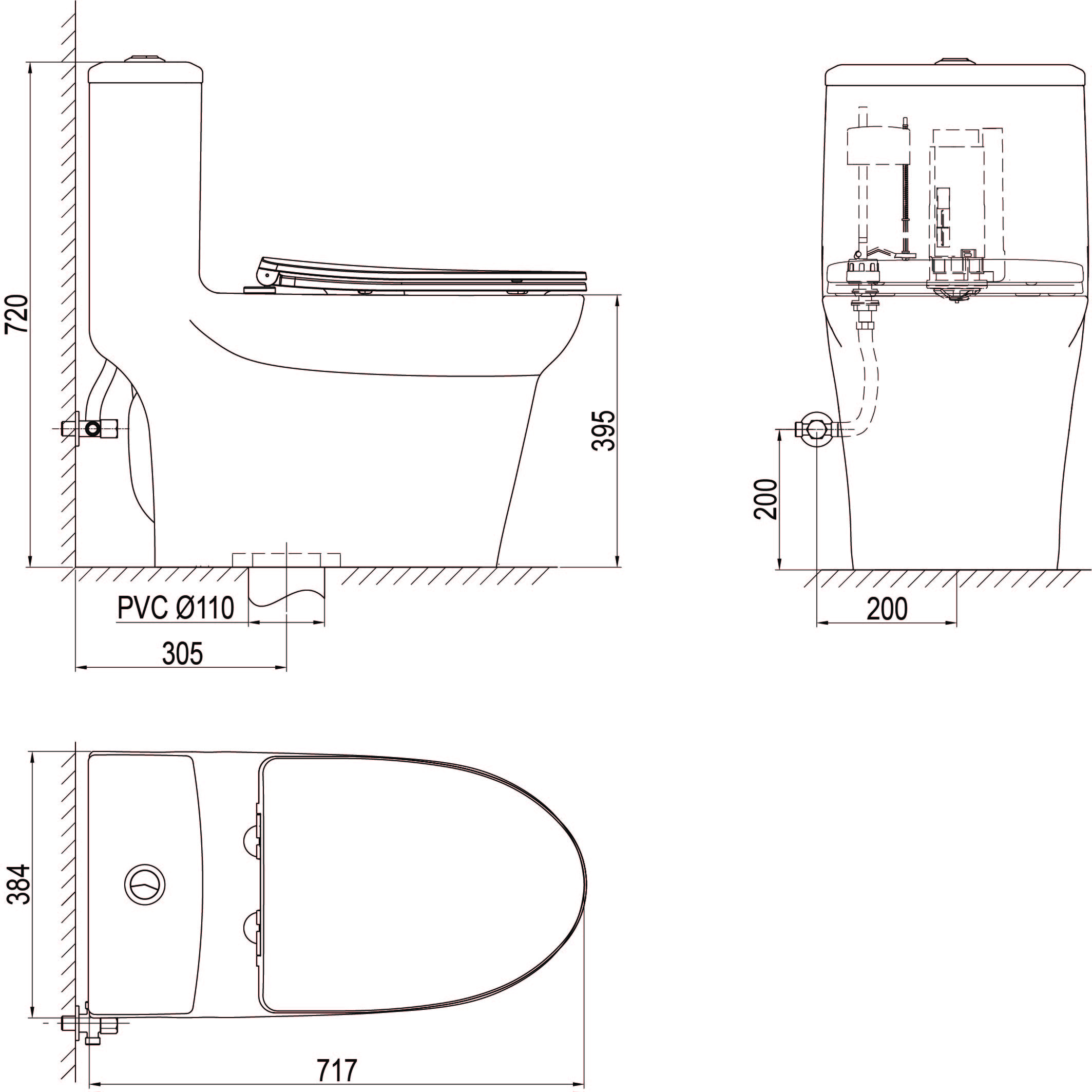 Bàn cầu một khối S306