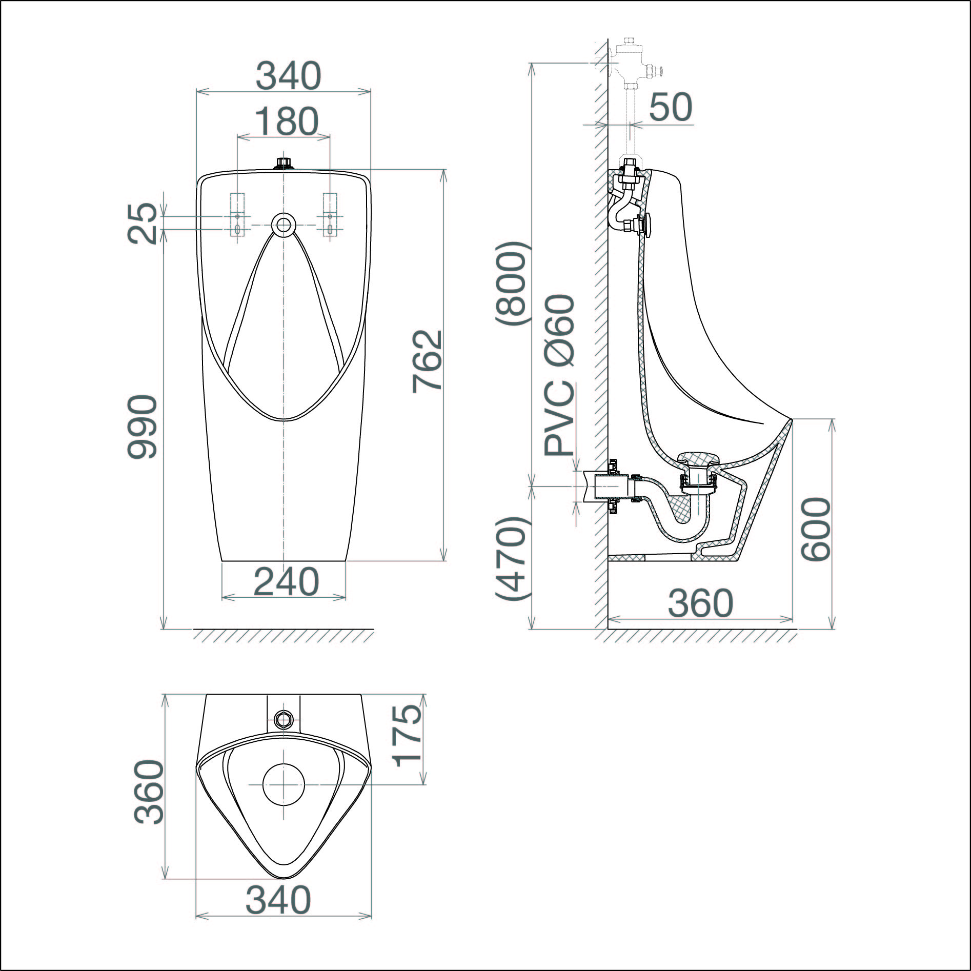 Tiểu nam treo tường cấp dương T6