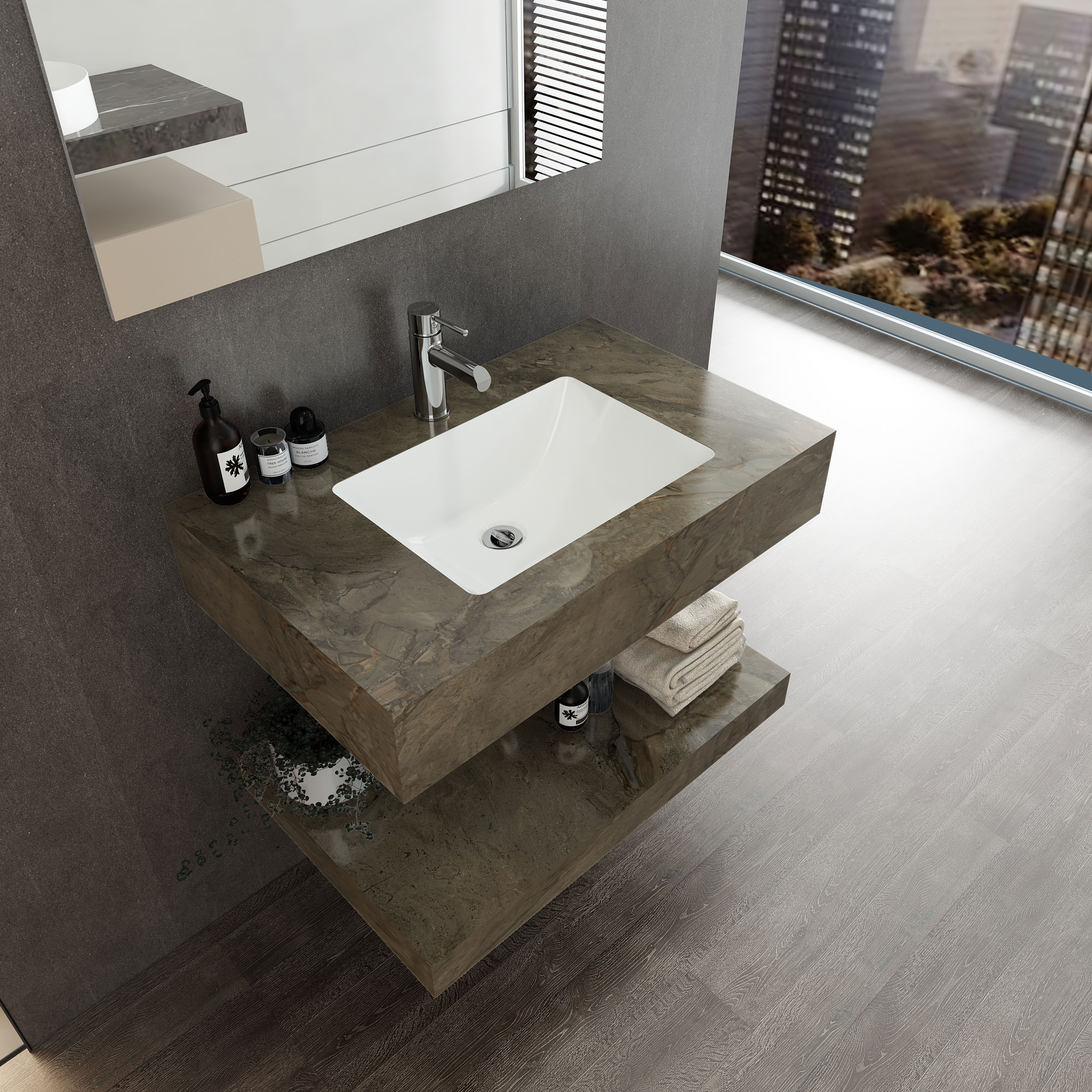 Chậu bàn đá 2 tầng US10-9GP05