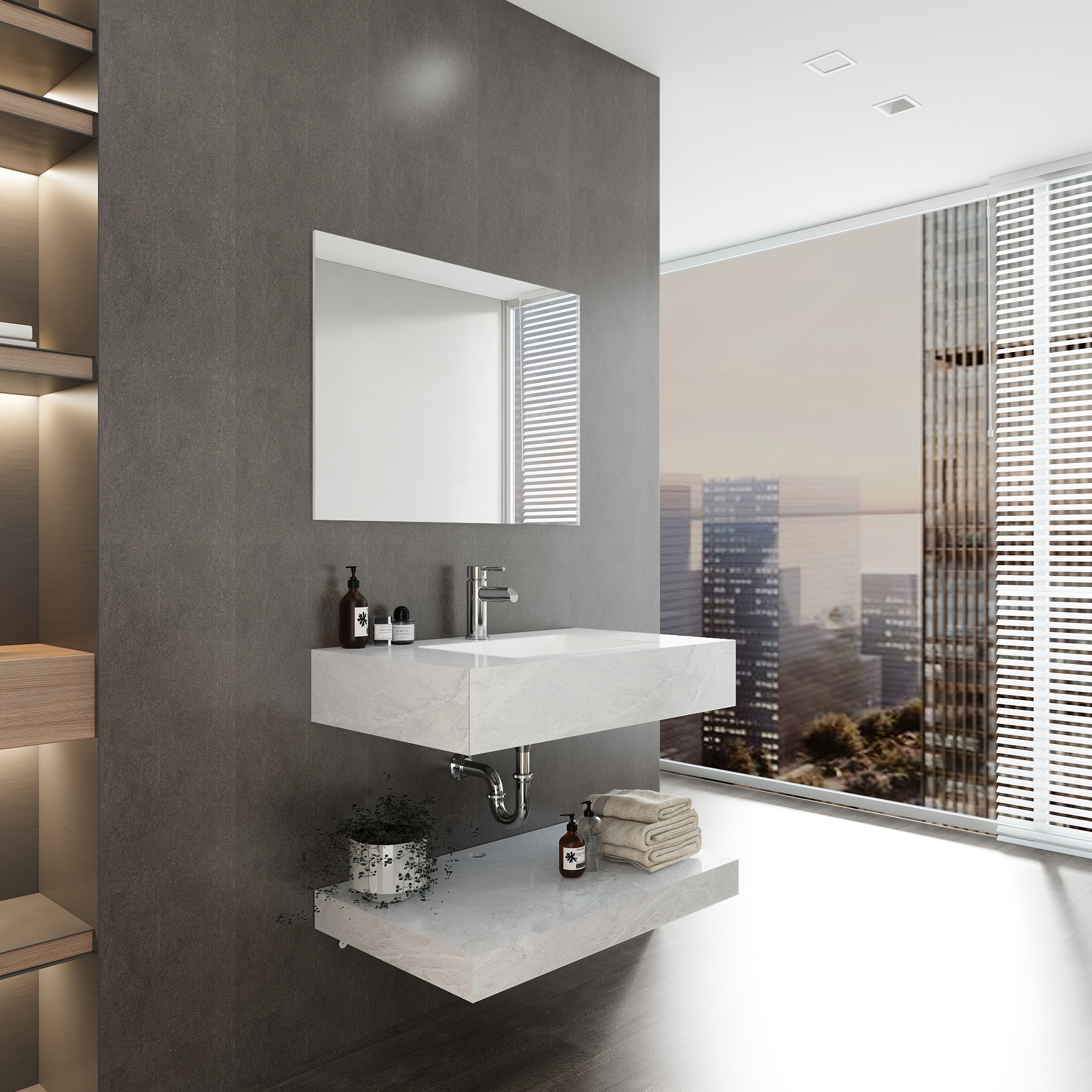 Chậu bàn đá 2 tầng US8-9GP01