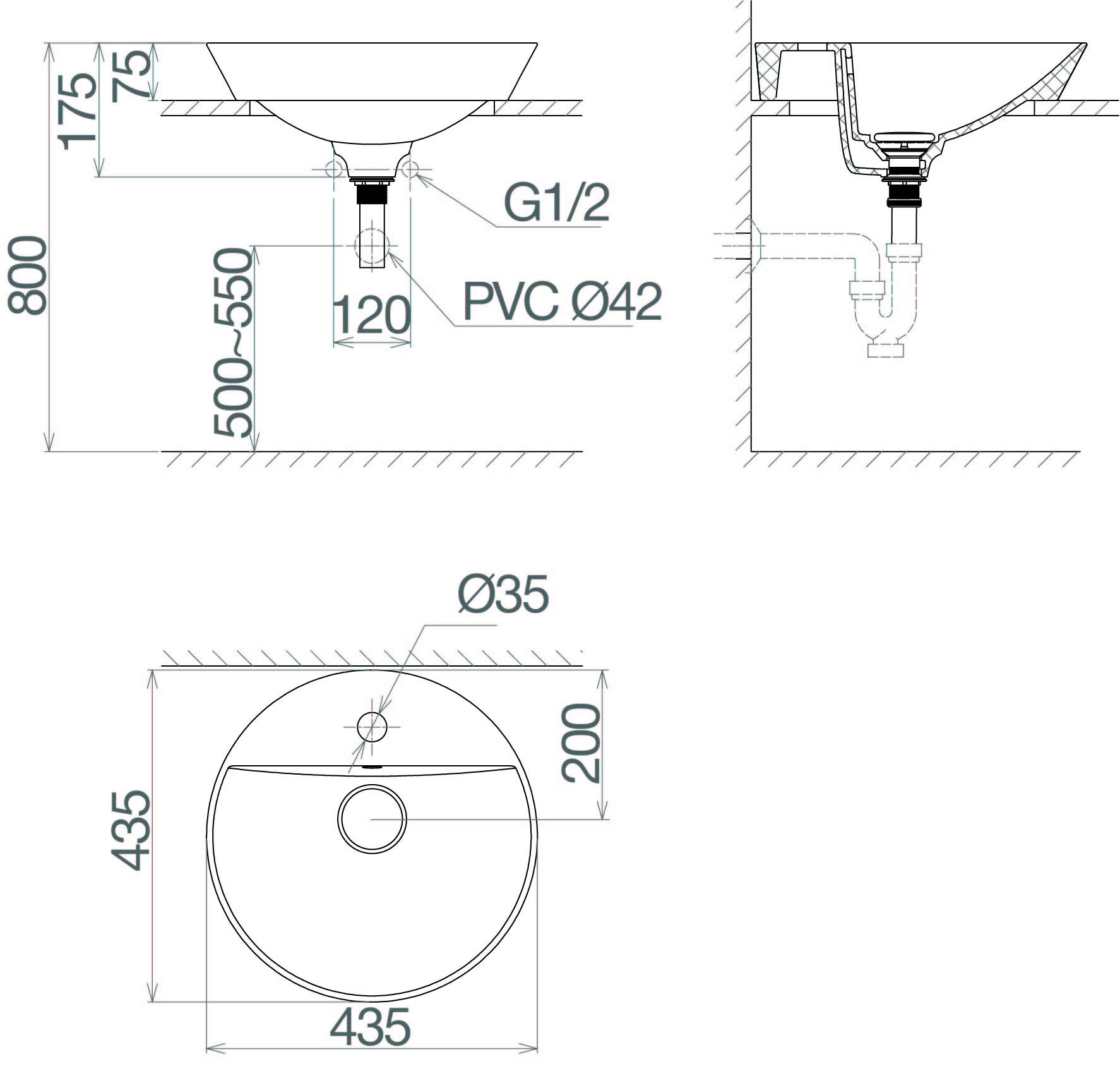 Chậu bán dương bàn V26
