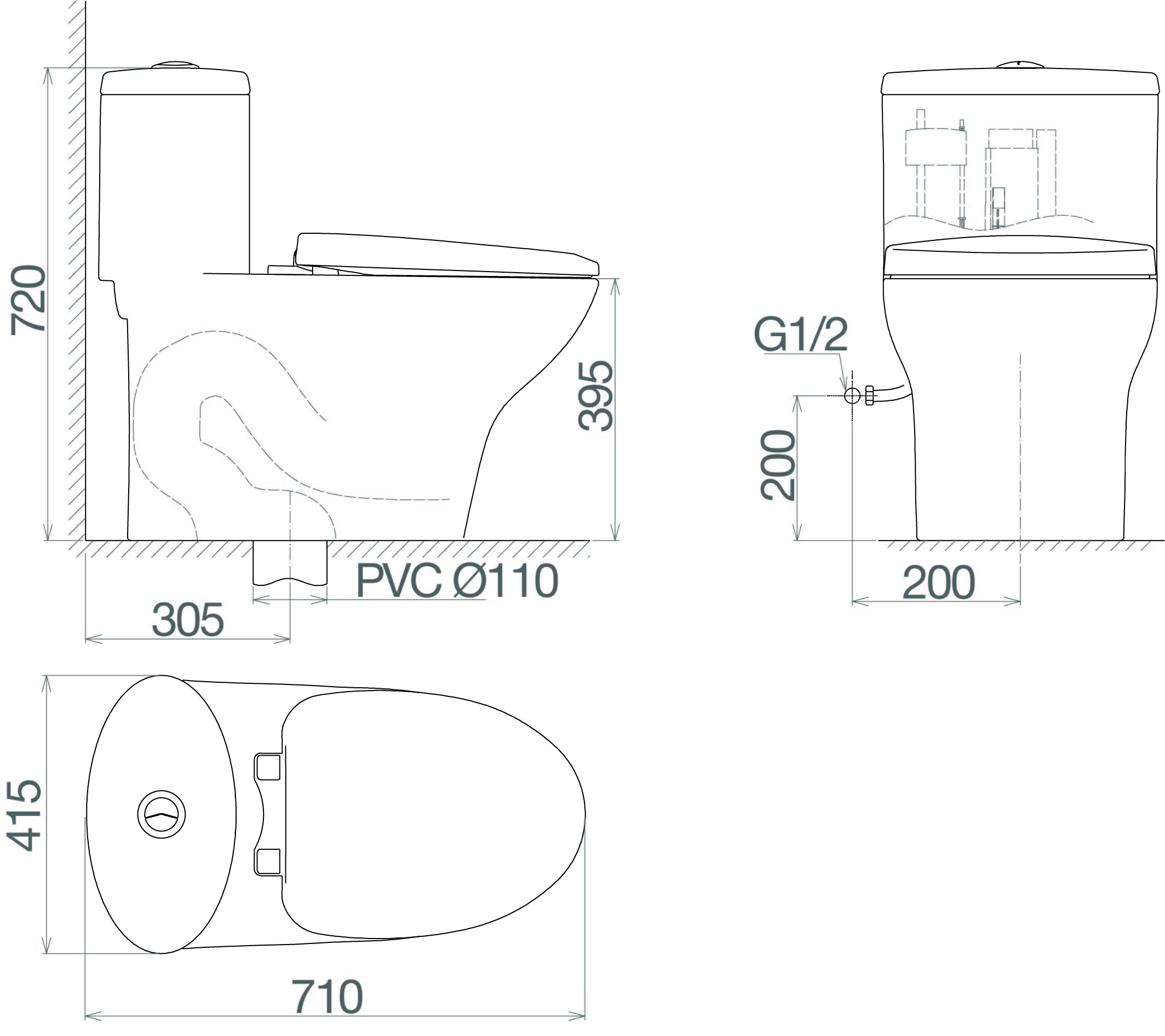 Bàn cầu một khối V37M