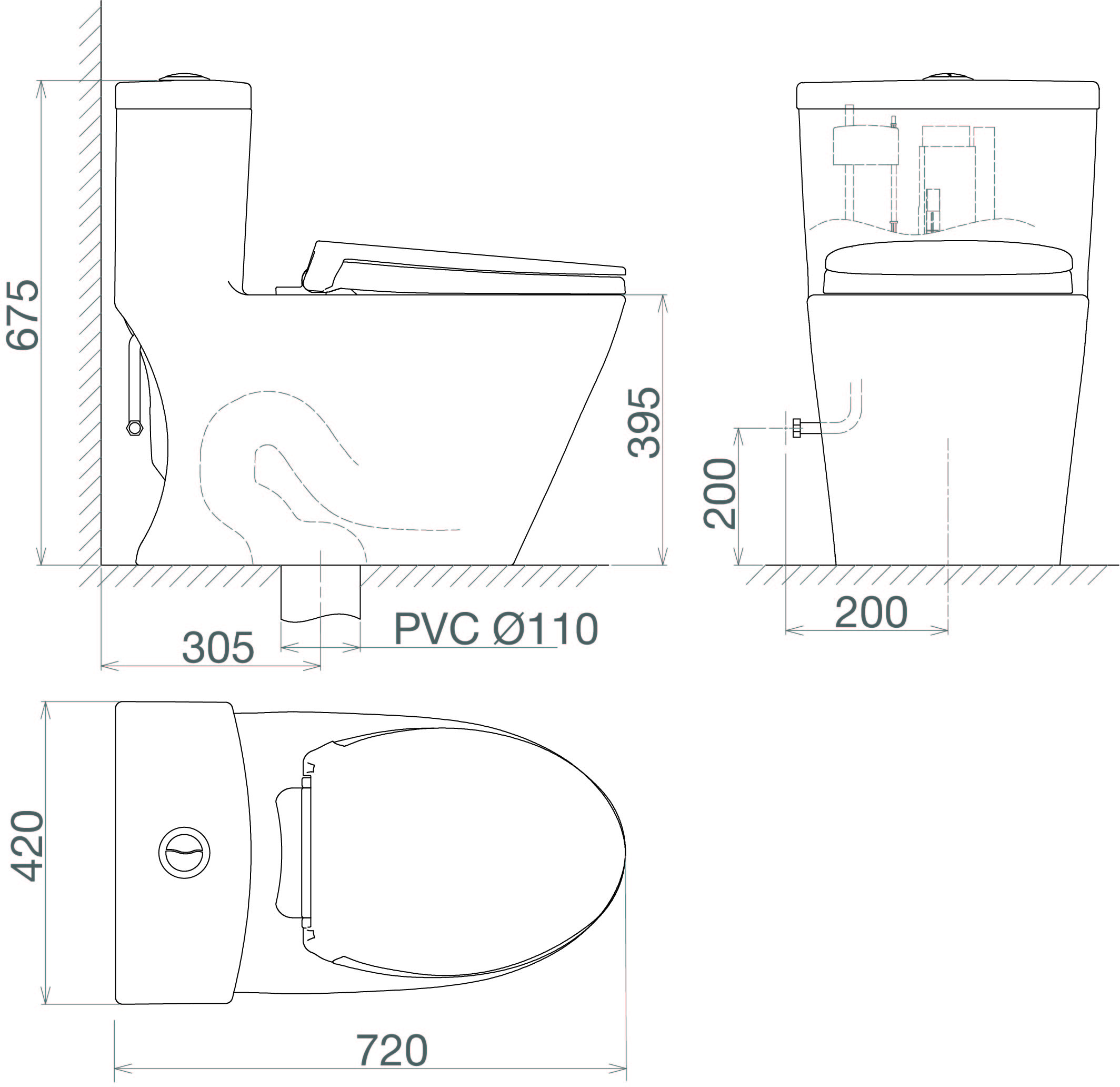 Bàn cầu một khối V62