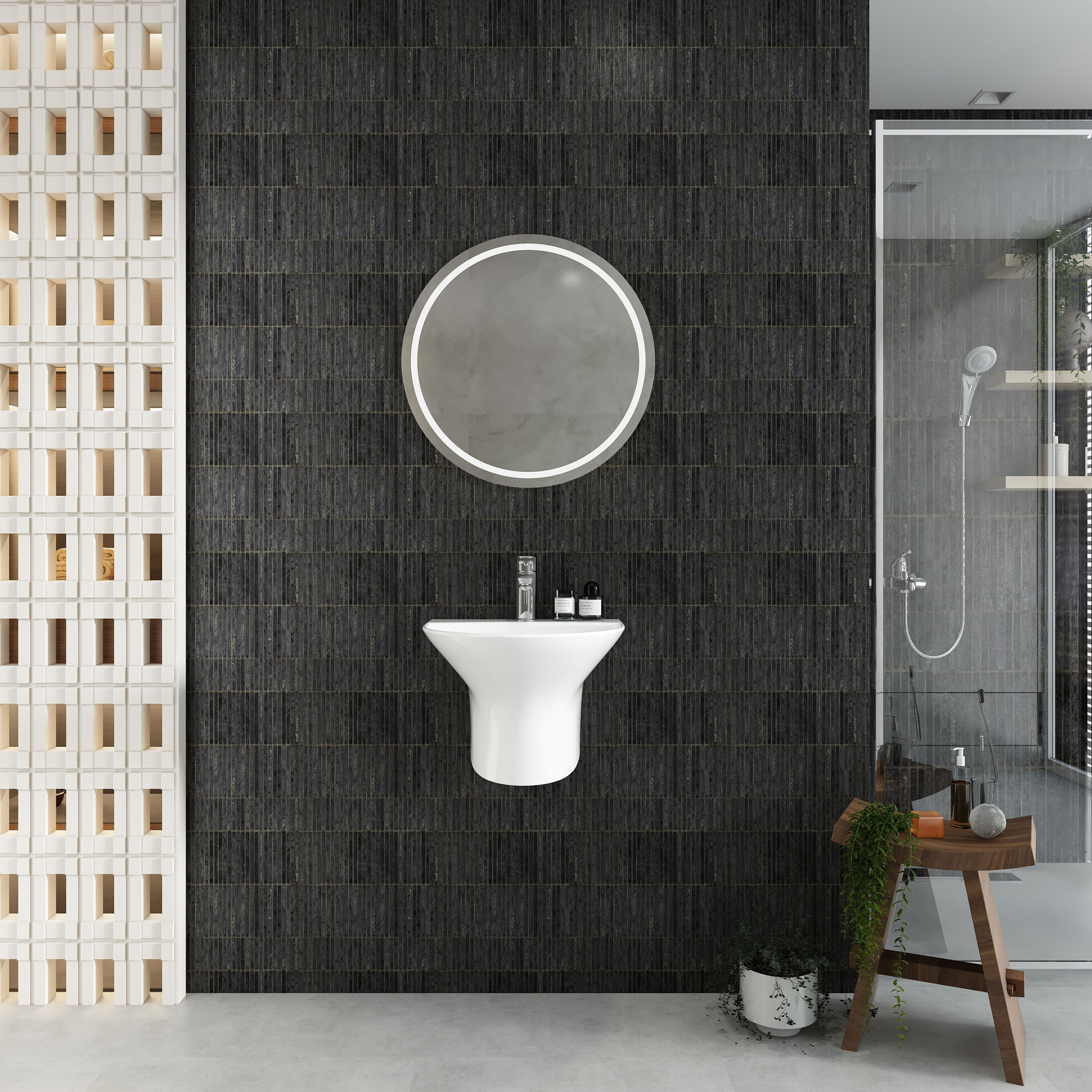 Chậu liền chân treo tường V63