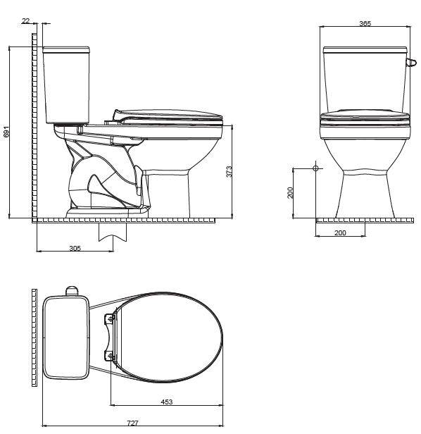 Bàn cầu hai khối V715