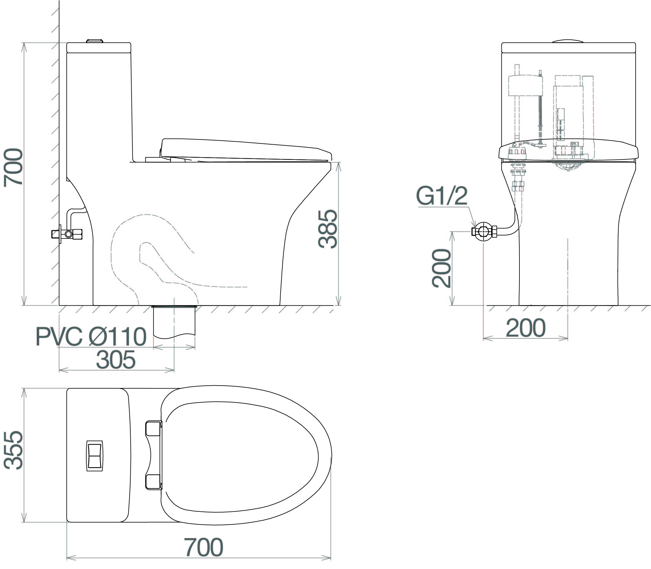 Bàn cầu một khối V72