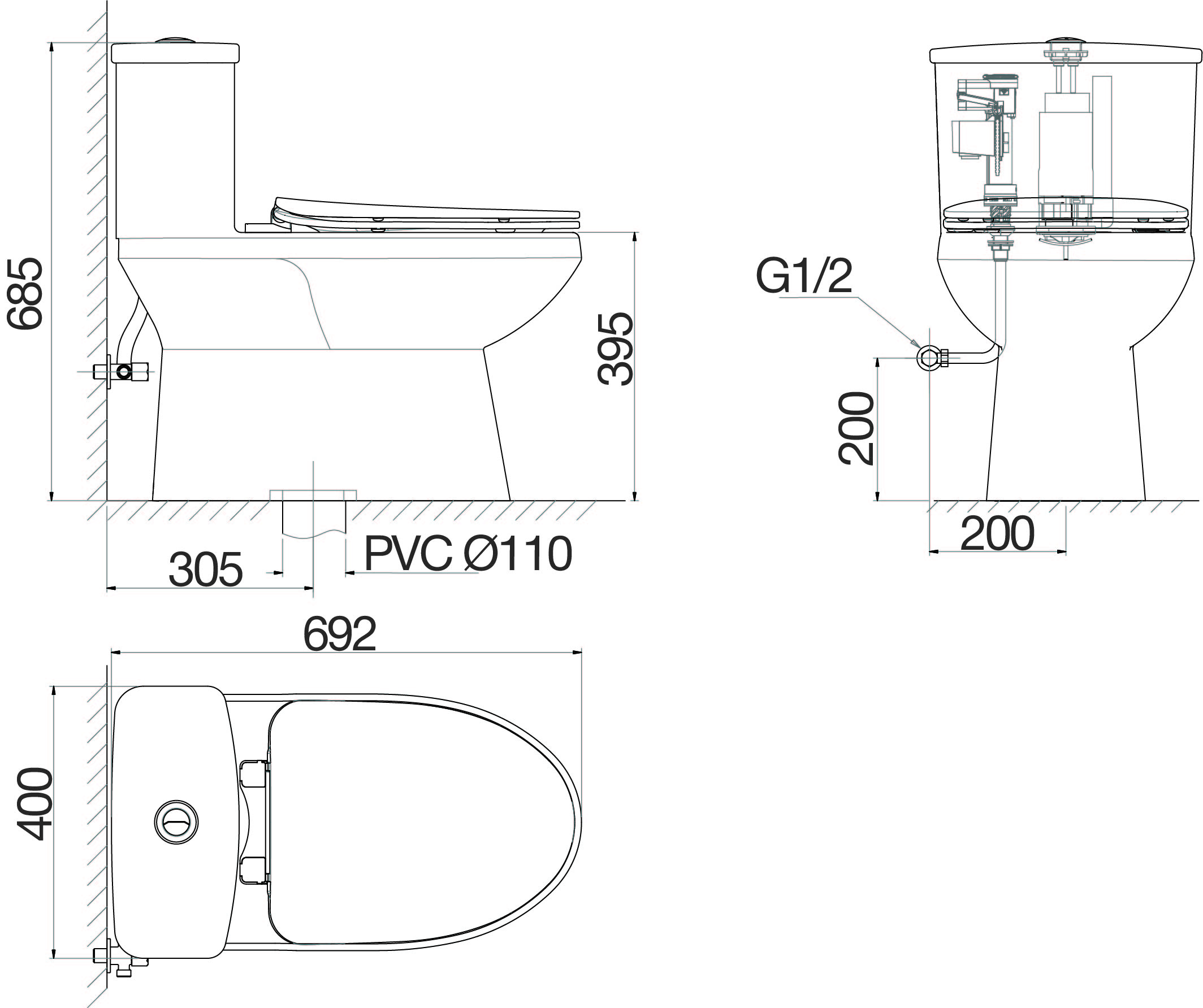 Bàn cầu một khối V811