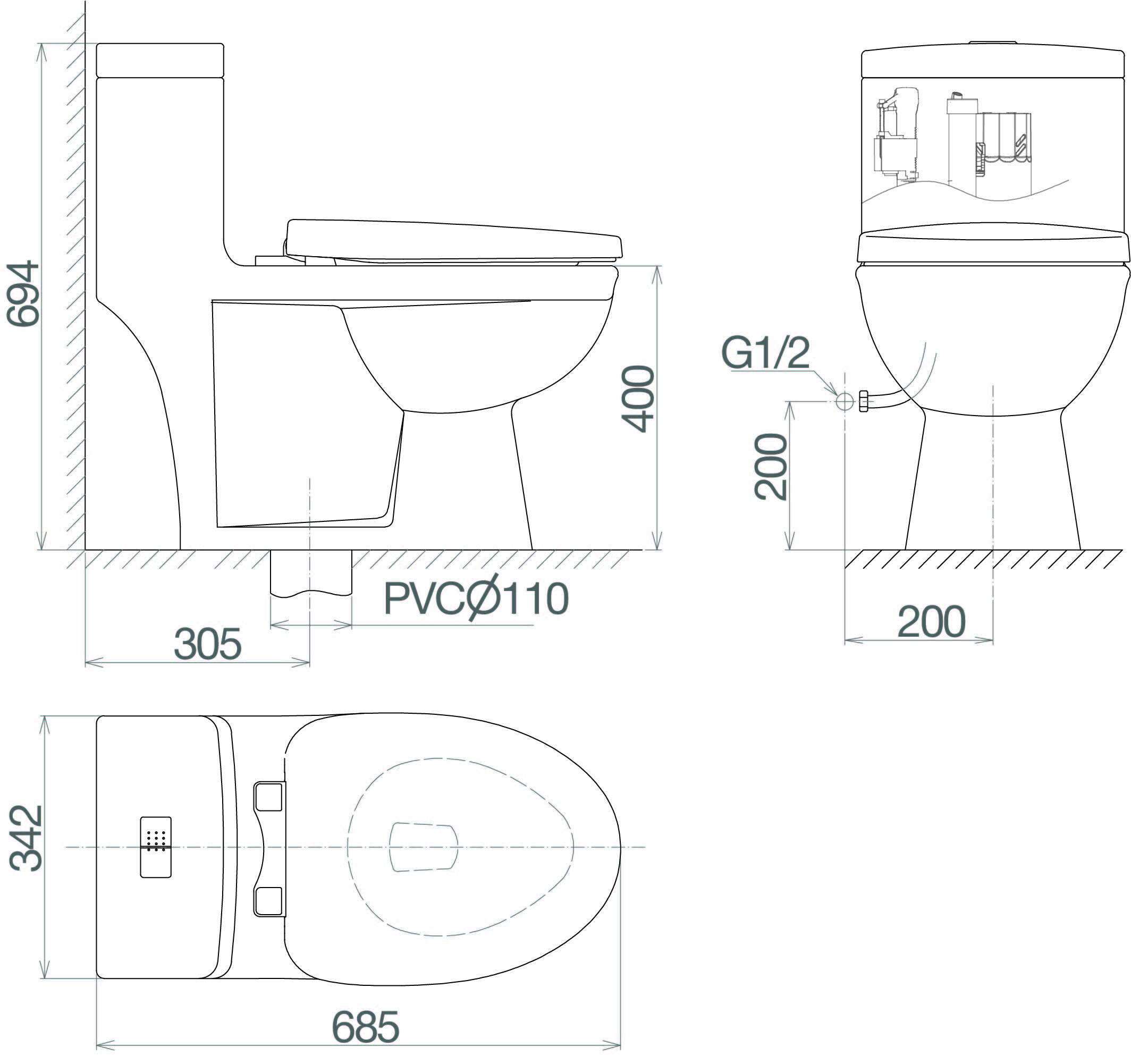Bàn cầu một khối V825