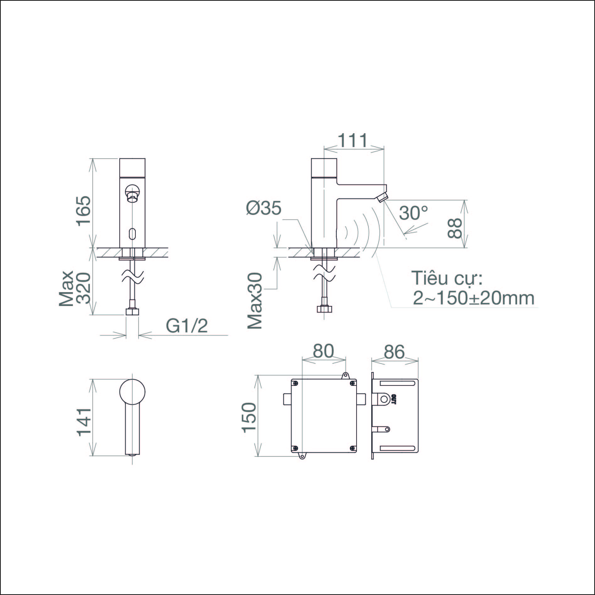 Vòi cảm ứng dùng pin VG1023