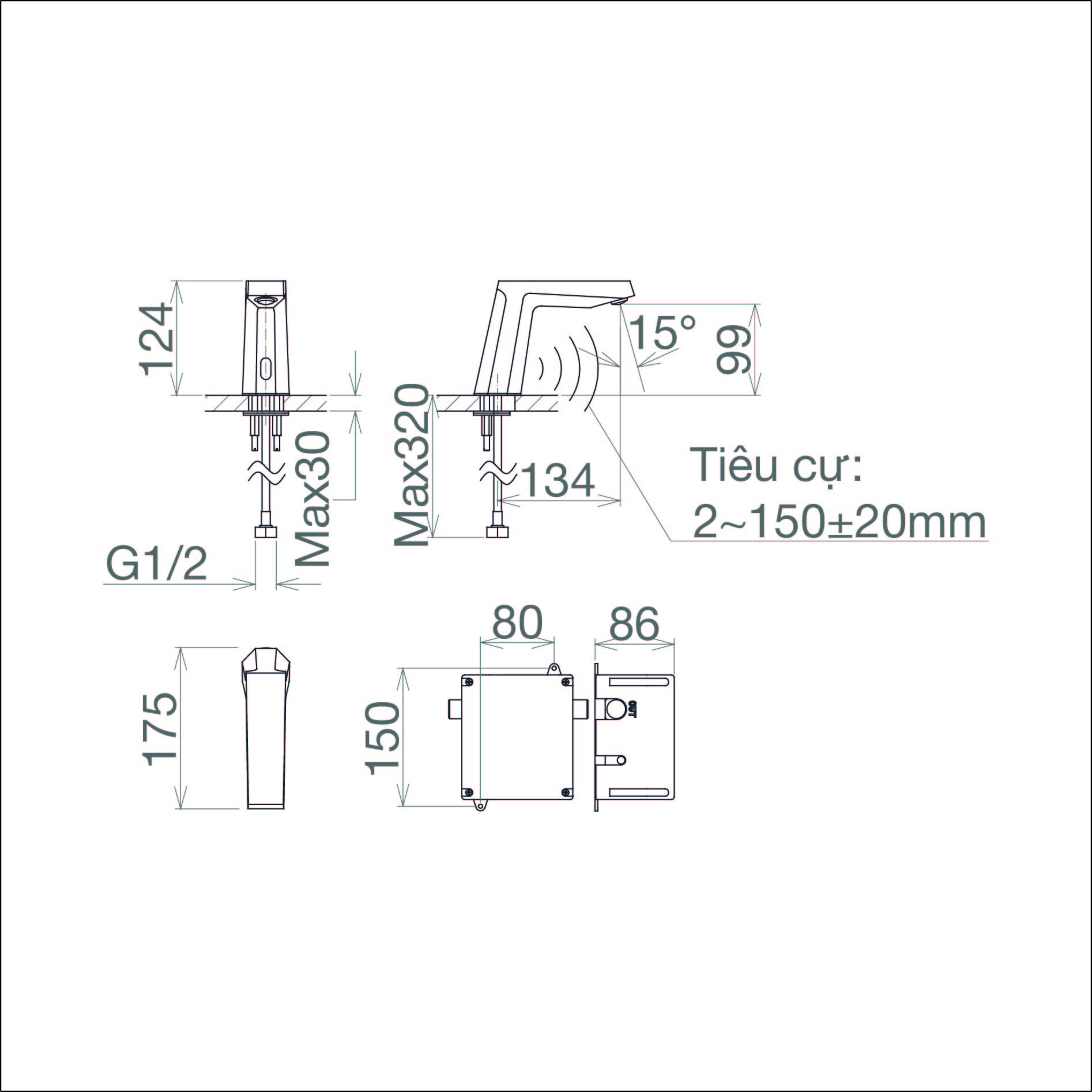 Vòi cảm ứng dùng pin VG1028.1