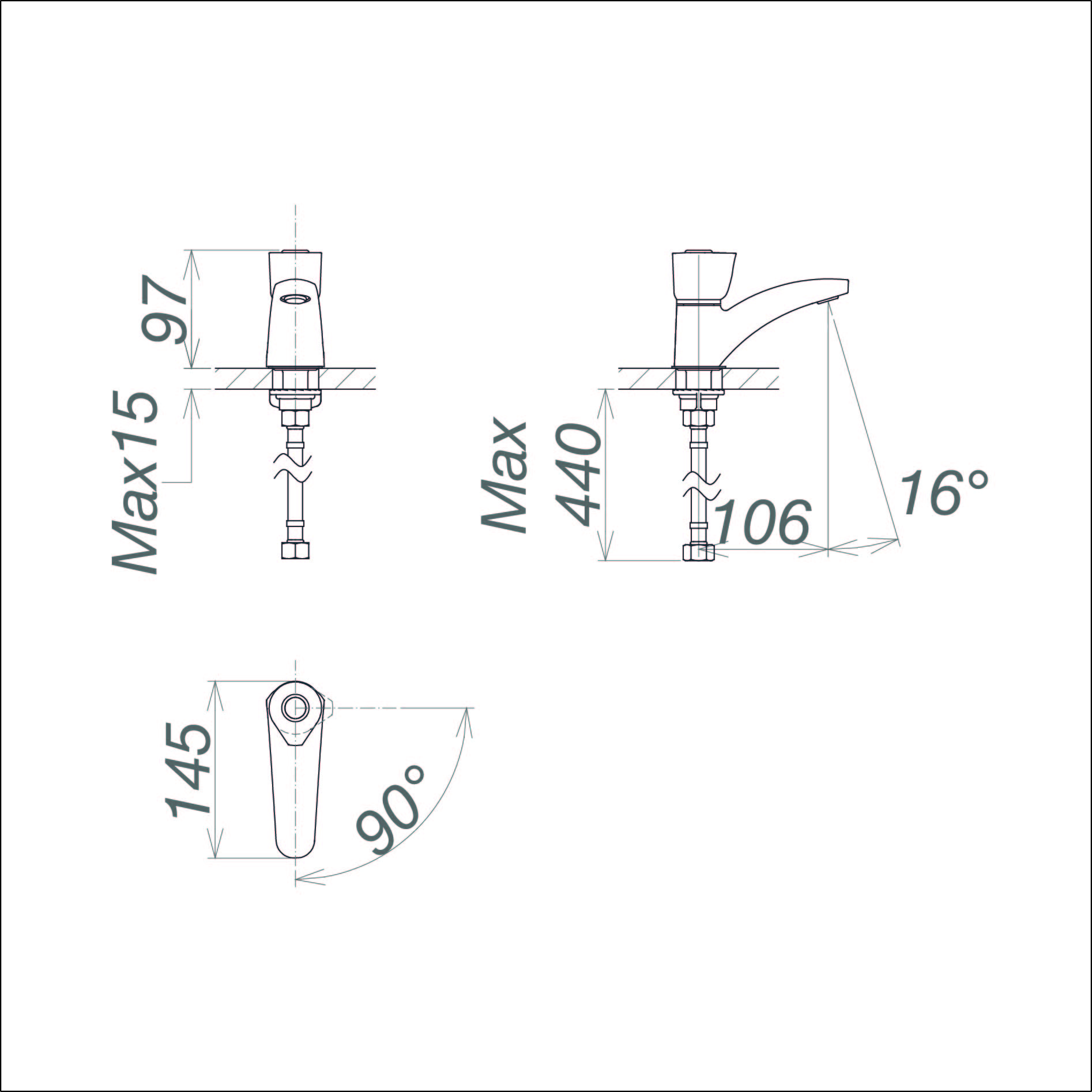 Vòi chậu thấp một lỗ VG106